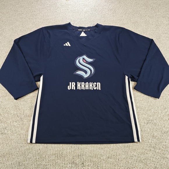 adidas Other - Adidas Seattle Kraken‎ Jr Ice Hockey Jersey NHL Adult Size Small Blue